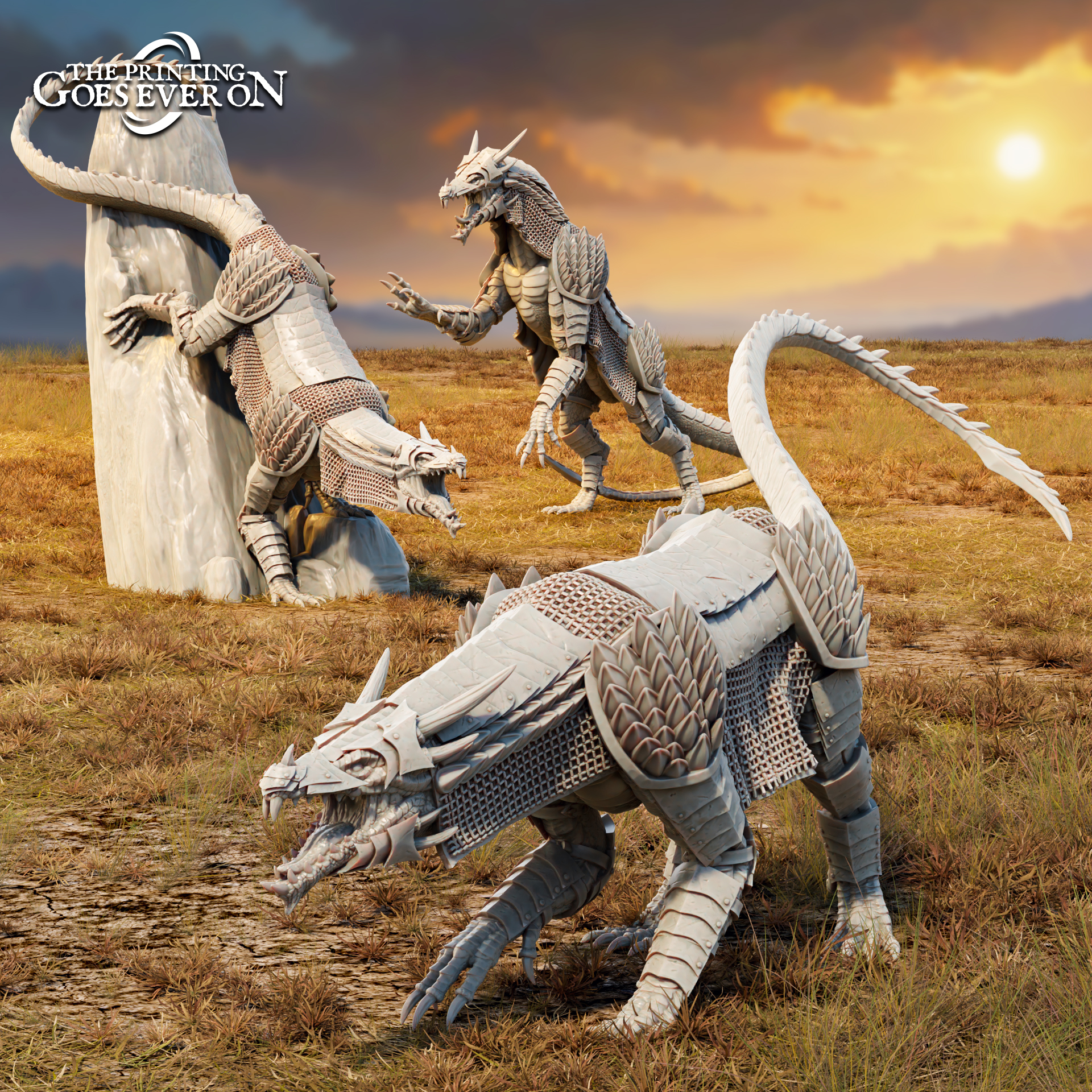 Golden Khanate War Drakes - 2 Variants - Presupported